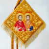 Handmade Orthodox Priest Epigonation (Palitsa) – Icon of Saints Cosmas & Damian
