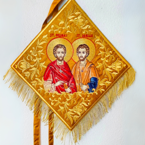 Handmade Orthodox Priest Epigonation (Palitsa) β Icon of Saints Cosmas & Damian