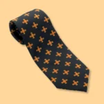 Red Cross of Constantine Silk Woven Tie – Black Masonic Neck Tie