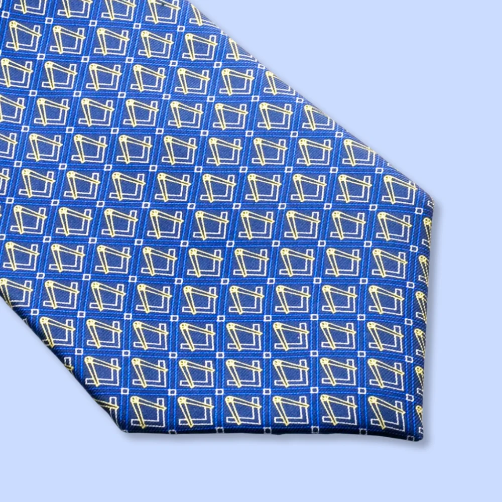 UGLE Craft 100% Silk Masonic Tie – Square & Compass Design - Image 2