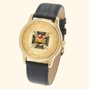 Knights Templar Masonic Leather Watch β Bulova Collection 38mm