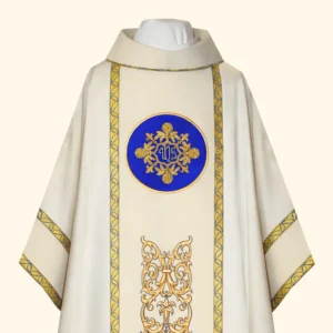 Off-White Romano Cross Chasuble – Clergy Vestments | Priest Robe