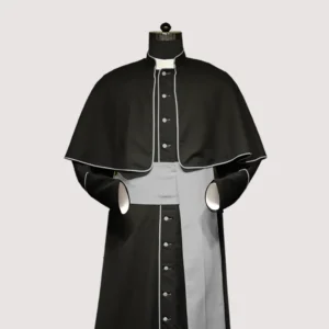 Grey Roman Cassock with Mozzetta – Custom Clergy Vestment