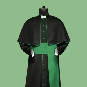 Green Roman Cassock with Mozzetta – Custom Clergy Vestment