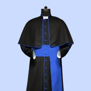 Blue Roman Cassock with Mozzetta – Custom Clergy Vestment