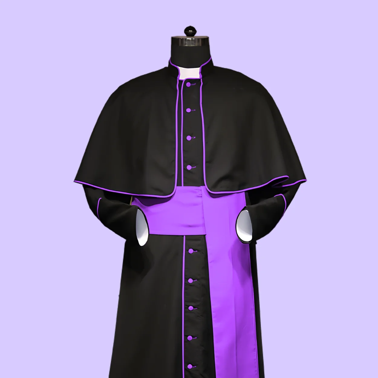 Purple Roman Cassock with Mozzetta – Custom Clergy Vestment