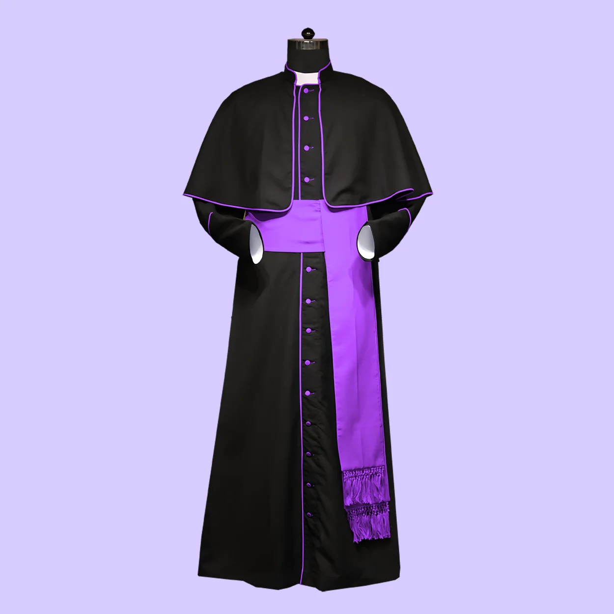 Purple Roman Cassock with Mozzetta – Custom Clergy Vestment - Image 2