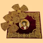 Orthodox Chalice Covers and Aer Set with Jesus Christ Embroidery