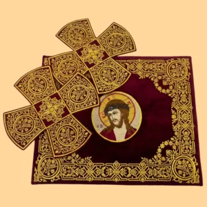 Orthodox Chalice Covers and Aer Set with Jesus Christ Embroidery