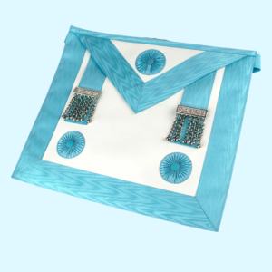 UGLE Master Mason Apron - Blue Lined with Silver Tassels & Snake Clasp