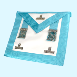 UGLE Worshipful Master & Past Master Apron – Three Right Angles Silver Emblem